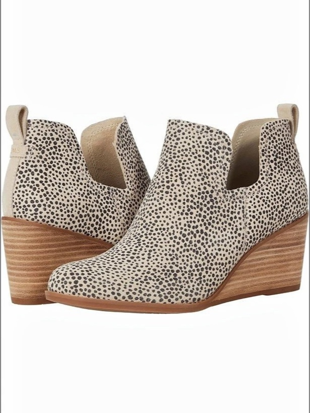 TOMS Kallie Cheetah Print Wedge Booties US 7